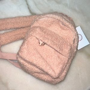 Forever21 Faux Shearling Zippered Backpack